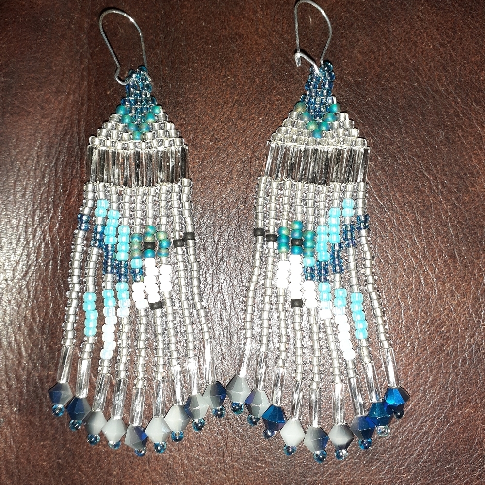 Handbeaded Hummingbird Earrings